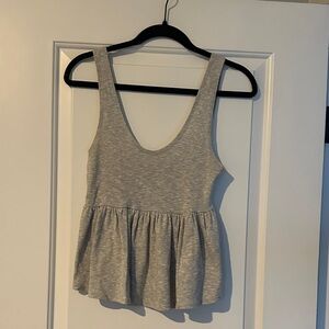 Truly Madly Deeply Heather Gray Peplum Tank Top